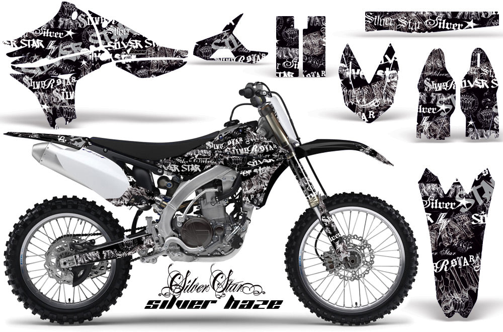 Dirt Bike Graphics Kit Decal Sticker Wrap For Yamaha YZ450F 2010-2013 SSSH WHITE BLACK-atv motorcycle utv parts accessories gear helmets jackets gloves pantsAll Terrain Depot