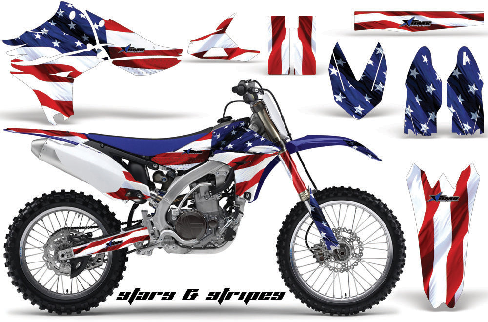 Dirt Bike Graphics Kit Decal Sticker Wrap For Yamaha YZ450F 2010-2013 USA FLAG-atv motorcycle utv parts accessories gear helmets jackets gloves pantsAll Terrain Depot