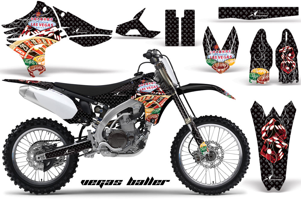 Dirt Bike Graphics Kit Decal Sticker Wrap For Yamaha YZ450F 2010-2013 VEGAS BLACK-atv motorcycle utv parts accessories gear helmets jackets gloves pantsAll Terrain Depot