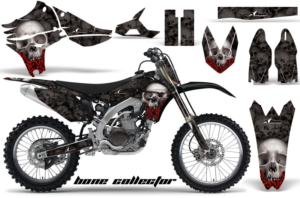 Graphics Kit Decal Sticker Wrap + # Plates For Yamaha YZ450F 2010-2013 BONES BLACK-atv motorcycle utv parts accessories gear helmets jackets gloves pantsAll Terrain Depot