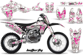 Graphics Kit Decal Sticker Wrap + # Plates For Yamaha YZ450F 2010-2013 BUTTERFLIES PINK WHITE-atv motorcycle utv parts accessories gear helmets jackets gloves pantsAll Terrain Depot