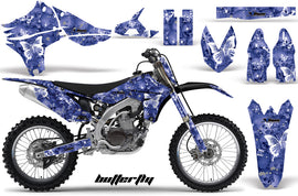 Graphics Kit Decal Sticker Wrap + # Plates For Yamaha YZ450F 2010-2013 BUTTERFLIES WHITE BLUE-atv motorcycle utv parts accessories gear helmets jackets gloves pantsAll Terrain Depot