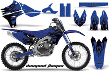 Load image into Gallery viewer, Graphics Kit Decal Sticker Wrap + # Plates For Yamaha YZ450F 2010-2013 DIAMOND FLAMES BLACK BLUE-atv motorcycle utv parts accessories gear helmets jackets gloves pantsAll Terrain Depot