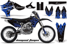 Load image into Gallery viewer, Graphics Kit Decal Sticker Wrap + # Plates For Yamaha YZ450F 2010-2013 DIAMOND FLAMES BLUE BLACK-atv motorcycle utv parts accessories gear helmets jackets gloves pantsAll Terrain Depot