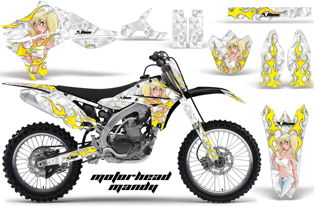 Graphics Kit Decal Sticker Wrap + # Plates For Yamaha YZ450F 2010-2013 MOTO MANDY WHITE-atv motorcycle utv parts accessories gear helmets jackets gloves pantsAll Terrain Depot