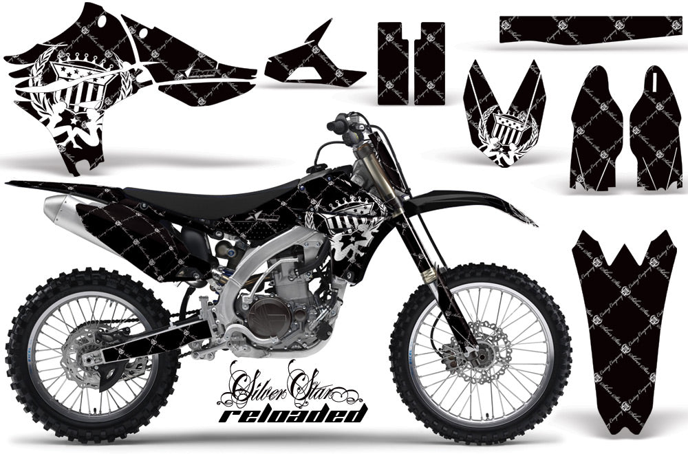 Graphics Kit Decal Sticker Wrap + # Plates For Yamaha YZ450F 2010-2013 RELOADED WHITE BLACK-atv motorcycle utv parts accessories gear helmets jackets gloves pantsAll Terrain Depot