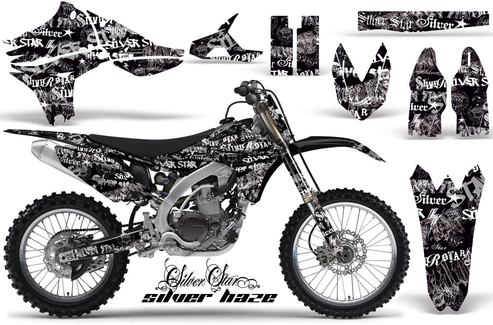Graphics Kit Decal Sticker Wrap + # Plates For Yamaha YZ450F 2010-2013 SSSH WHITE BLACK-atv motorcycle utv parts accessories gear helmets jackets gloves pantsAll Terrain Depot