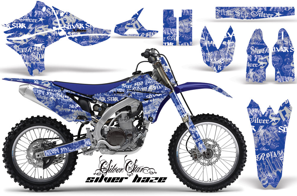 Graphics Kit Decal Sticker Wrap + # Plates For Yamaha YZ450F 2010-2013 SSSH WHITE BLUE-atv motorcycle utv parts accessories gear helmets jackets gloves pantsAll Terrain Depot