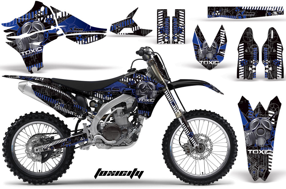 Graphics Kit Decal Sticker Wrap + # Plates For Yamaha YZ450F 2010-2013 TOXIC BLUE BLACK-atv motorcycle utv parts accessories gear helmets jackets gloves pantsAll Terrain Depot