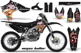 Graphics Kit Decal Sticker Wrap + # Plates For Yamaha YZ450F 2010-2013 VEGAS BLACK-atv motorcycle utv parts accessories gear helmets jackets gloves pantsAll Terrain Depot