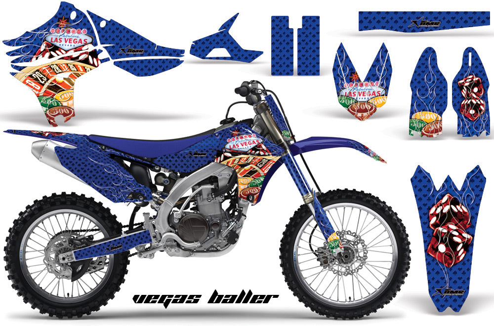 Graphics Kit Decal Sticker Wrap + # Plates For Yamaha YZ450F 2010-2013 VEGAS BLUE-atv motorcycle utv parts accessories gear helmets jackets gloves pantsAll Terrain Depot