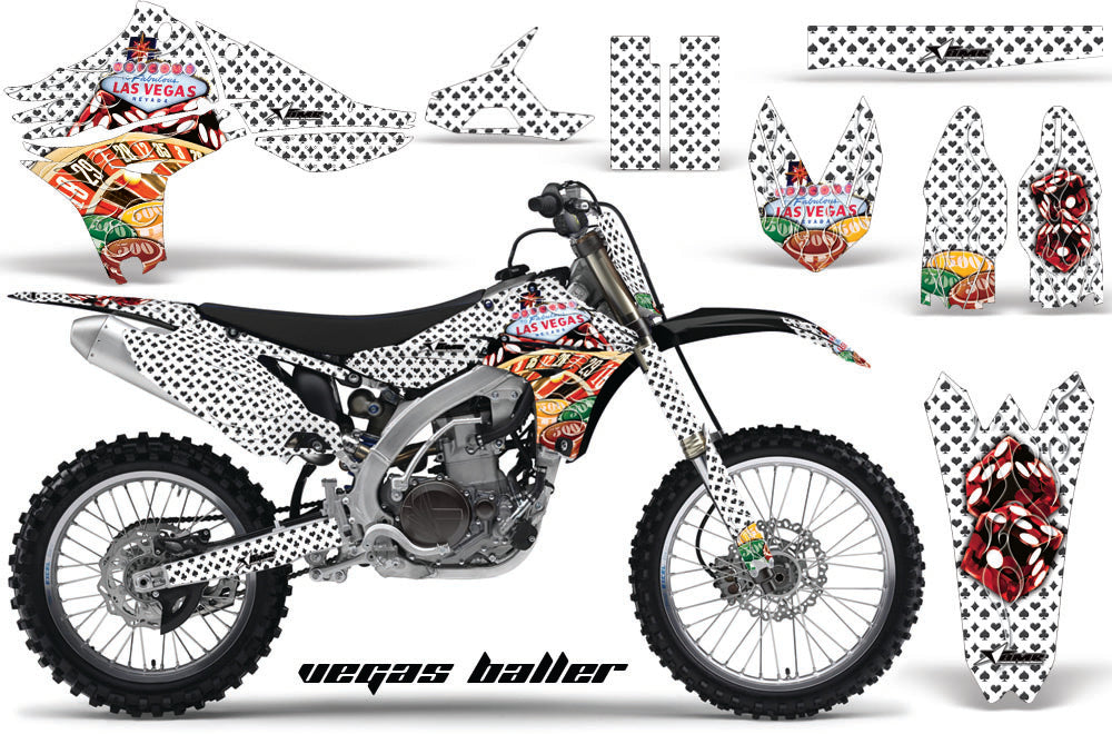 Graphics Kit Decal Sticker Wrap + # Plates For Yamaha YZ450F 2010-2013 VEGAS WHITE-atv motorcycle utv parts accessories gear helmets jackets gloves pantsAll Terrain Depot