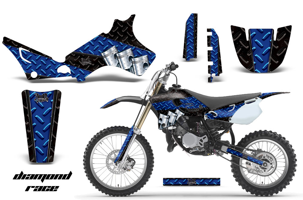 Dirt Bike Graphics Kit Decal Sticker Wrap For Yamaha YZ80 1993-2001 DIAMOND RACE BLUE BLACK-atv motorcycle utv parts accessories gear helmets jackets gloves pantsAll Terrain Depot