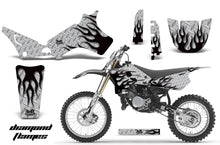 Load image into Gallery viewer, Graphics Kit Decal Sticker Wrap + # Plates For Yamaha YZ80 1993-2001 DIAMOND FLAMES BLACK SILVER-atv motorcycle utv parts accessories gear helmets jackets gloves pantsAll Terrain Depot