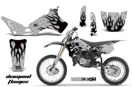 Graphics Kit Decal Sticker Wrap + # Plates For Yamaha YZ80 1993-2001 DIAMOND FLAMES BLACK SILVER-atv motorcycle utv parts accessories gear helmets jackets gloves pantsAll Terrain Depot