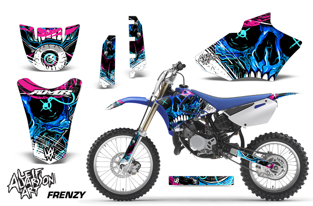 Dirt Bike Decal Graphics Kit MX Sticker Wrap For Yamaha YZ85 2002-2014 FRENZY BLUE-atv motorcycle utv parts accessories gear helmets jackets gloves pantsAll Terrain Depot