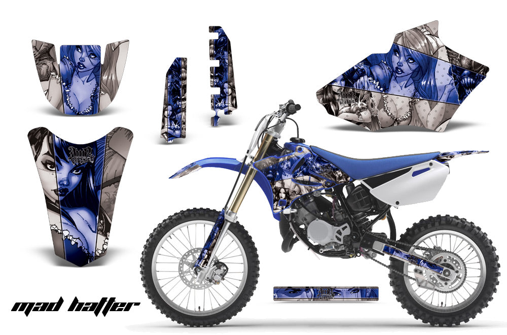 Dirt Bike Decal Graphics Kit MX Sticker Wrap For Yamaha YZ85 2002-2014 HATTER BLUE SILVER-atv motorcycle utv parts accessories gear helmets jackets gloves pantsAll Terrain Depot