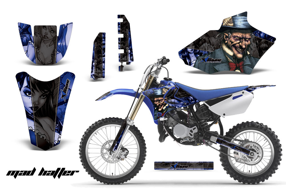Dirt Bike Decal Graphics Kit MX Sticker Wrap For Yamaha YZ85 2002-2014 HATTER BLACK BLUE-atv motorcycle utv parts accessories gear helmets jackets gloves pantsAll Terrain Depot