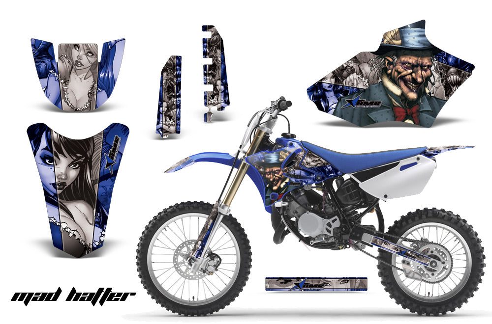 Dirt Bike Decal Graphics Kit MX Sticker Wrap For Yamaha YZ85 2002-2014 HATTER SILVER BLUE-atv motorcycle utv parts accessories gear helmets jackets gloves pantsAll Terrain Depot