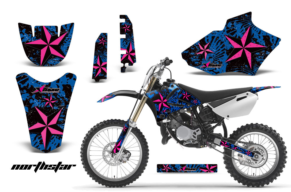 Dirt Bike Decal Graphics Kit MX Sticker Wrap For Yamaha YZ85 2002-2014 NORTHSTAR PINK BLUE-atv motorcycle utv parts accessories gear helmets jackets gloves pantsAll Terrain Depot