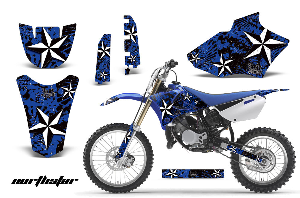 Dirt Bike Decal Graphics Kit MX Sticker Wrap For Yamaha YZ85 2002-2014 NORTHSTAR WHITE BLUE-atv motorcycle utv parts accessories gear helmets jackets gloves pantsAll Terrain Depot
