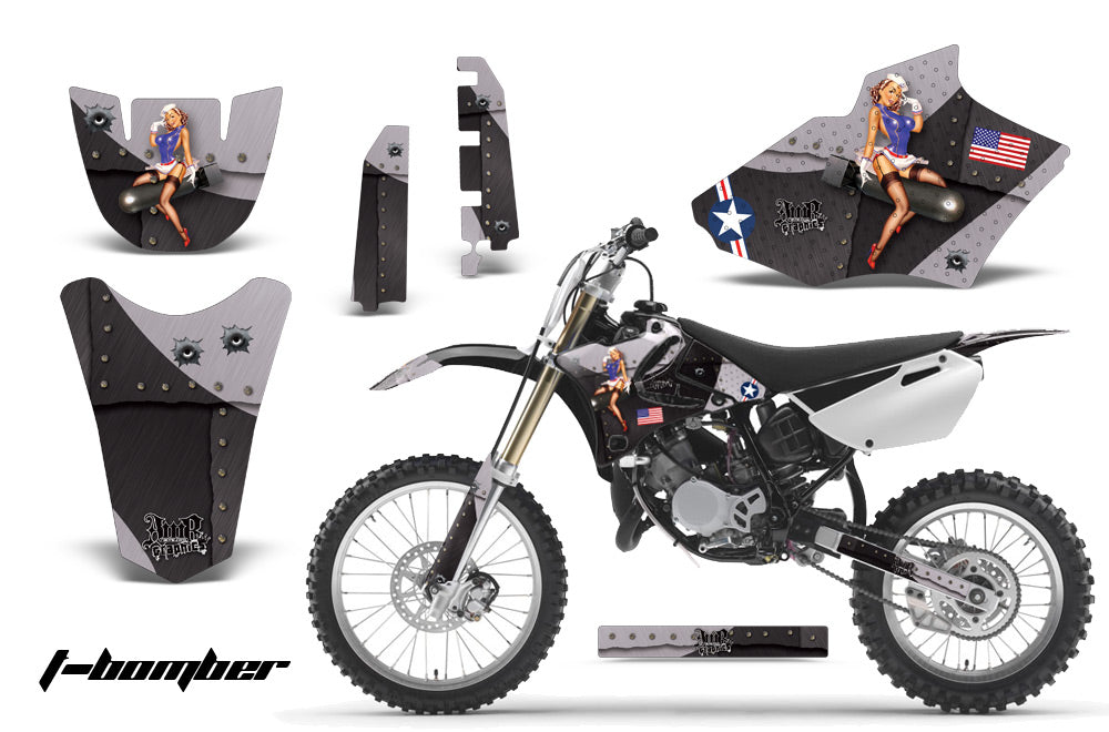 Dirt Bike Decal Graphics Kit MX Sticker Wrap For Yamaha YZ85 2002-2014 TBOMBER BLACK-atv motorcycle utv parts accessories gear helmets jackets gloves pantsAll Terrain Depot