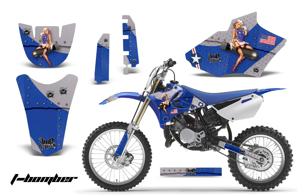 Dirt Bike Decal Graphics Kit MX Sticker Wrap For Yamaha YZ85 2002-2014 TBOMBER BLUE-atv motorcycle utv parts accessories gear helmets jackets gloves pantsAll Terrain Depot