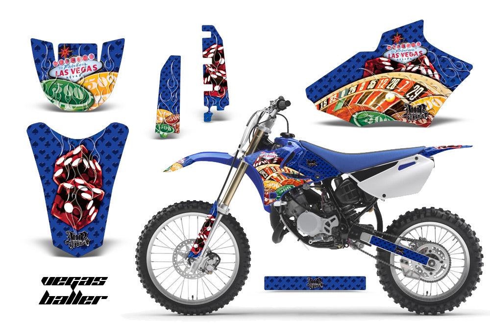 Dirt Bike Decal Graphics Kit MX Sticker Wrap For Yamaha YZ85 2002-2014 VEGAS BLUE-atv motorcycle utv parts accessories gear helmets jackets gloves pantsAll Terrain Depot