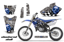 Dirt Bike Decal Graphics Kit MX Sticker Wrap For Yamaha YZ85 2002-2014 CHECKERED BLUE SILVER-atv motorcycle utv parts accessories gear helmets jackets gloves pantsAll Terrain Depot