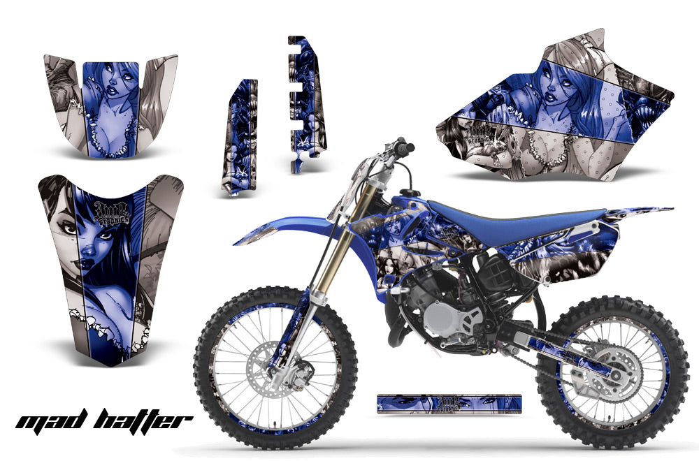 Graphics Kit Decal Sticker Wrap + # Plates For Yamaha YZ85 2002-2014 HATTER BLUE SILVER-atv motorcycle utv parts accessories gear helmets jackets gloves pantsAll Terrain Depot