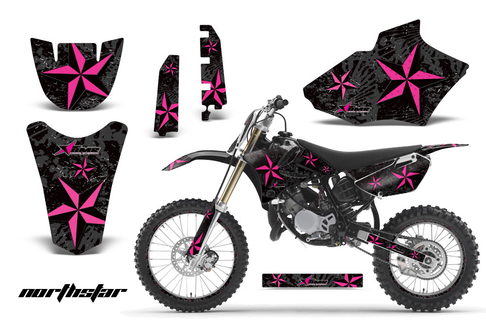 Graphics Kit Decal Sticker Wrap + # Plates For Yamaha YZ85 2002-2014 NORTHSTAR PINK BLACK-atv motorcycle utv parts accessories gear helmets jackets gloves pantsAll Terrain Depot