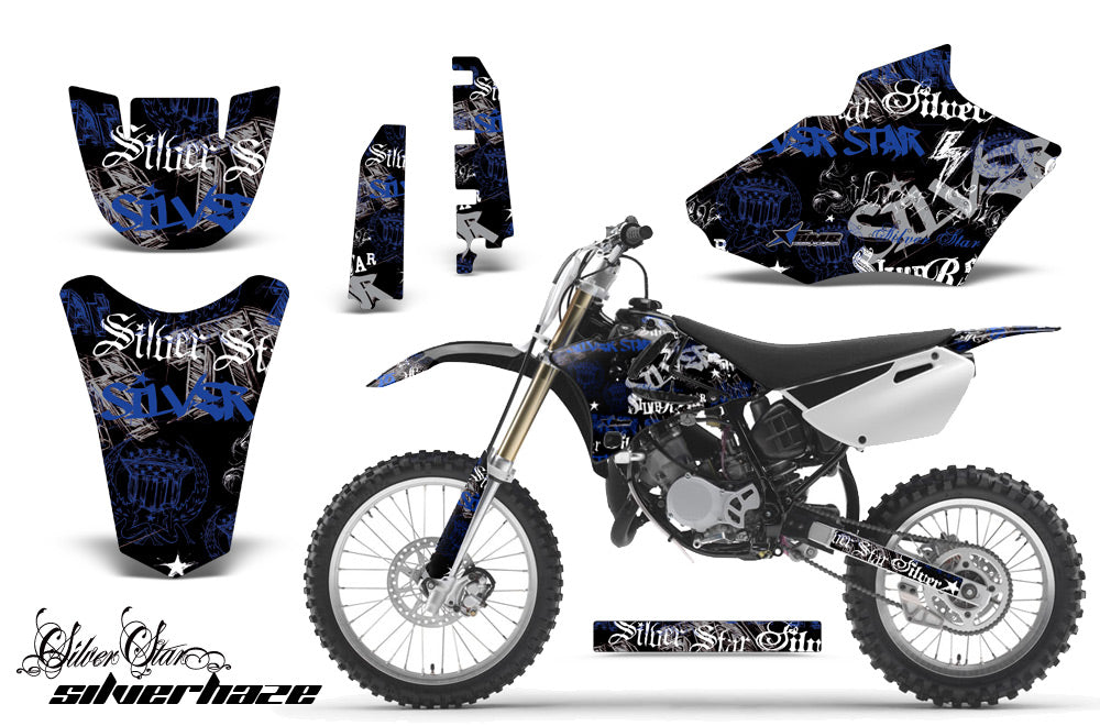 Dirt Bike Decal Graphics Kit MX Sticker Wrap For Yamaha YZ85 2002-2014 SSSH BLUE BLACK-atv motorcycle utv parts accessories gear helmets jackets gloves pantsAll Terrain Depot