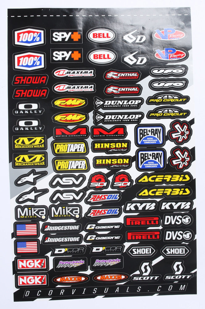 D'COR MX LOGOS 2 DECAL SHEET 40-90-113
