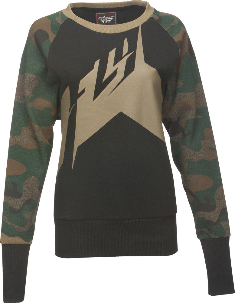 FLY RACING CREW LADIES PULLOVER HOODIE CAMO X-2X 358-01012-atv motorcycle utv parts accessories gear helmets jackets gloves pantsAll Terrain Depot