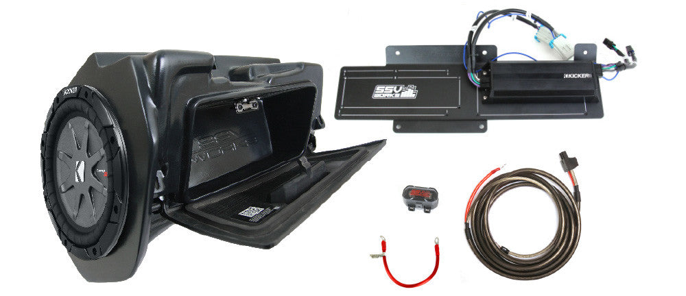 SSV WORKS GLOVEBOX KICKER SUB W/AMP POL RIDE COMMAND RZ4-1KRC