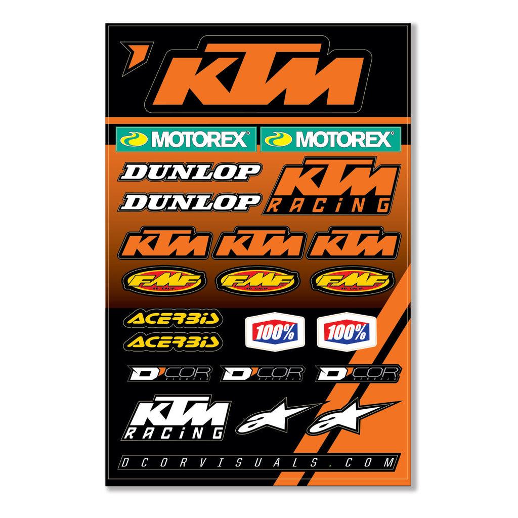 D'COR KTM RACING DECAL SHEET 12 MIL KTM RACING DECAL SHEET 40-30-102