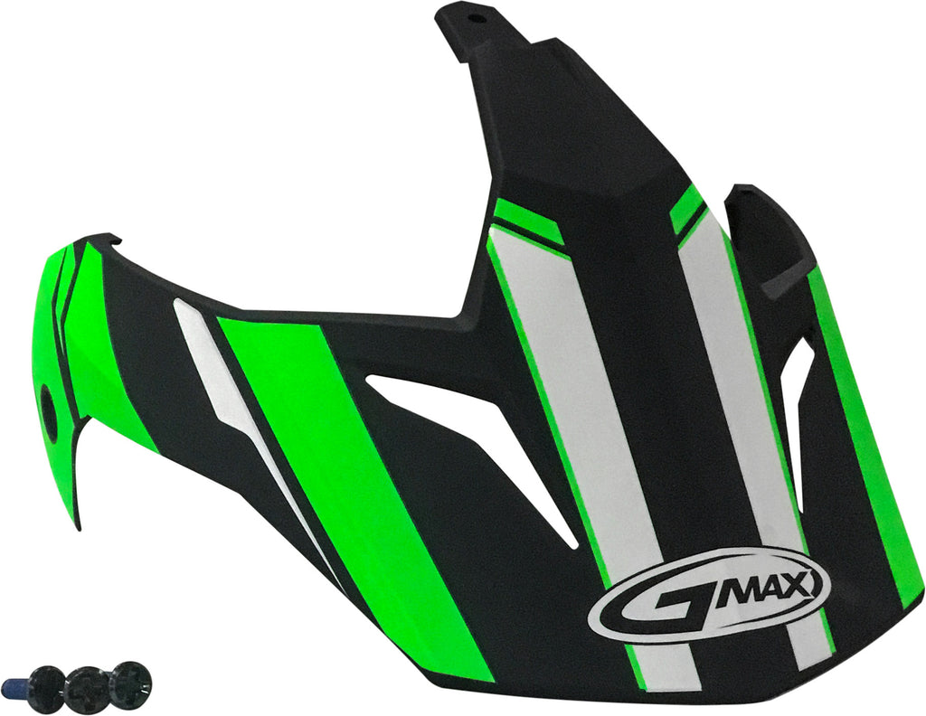 GMAX VISOR VERTICAL BLACK/HI-VIS GREEN W/SCREWS GM-11 G011083