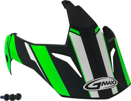 GMAX VISOR VERTICAL BLACK/HI-VIS GREEN W/SCREWS GM-11 G011083