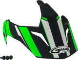 GMAX VISOR VERTICAL BLACK/HI-VIS GREEN W/SCREWS GM-11 G011083