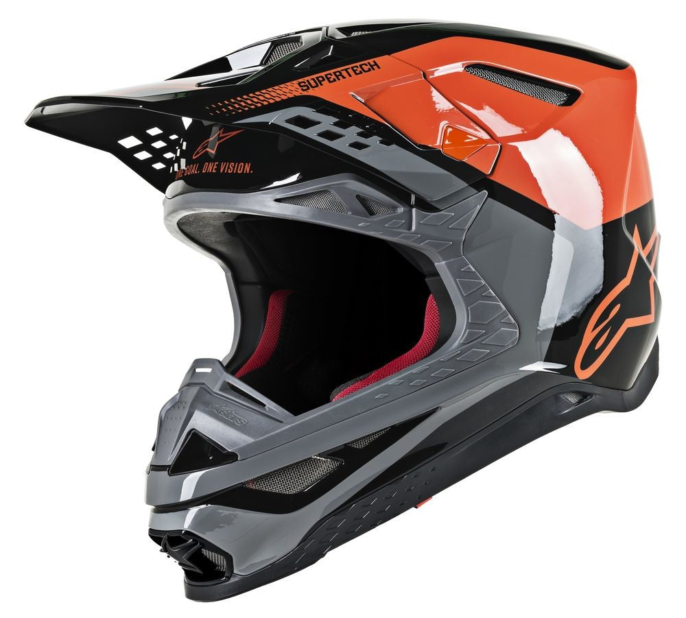 ALPINESTARS S.TECH S-M8 TRIPLE HELMET ORANGE/GREY/BLACK SM 8301319-4184-S