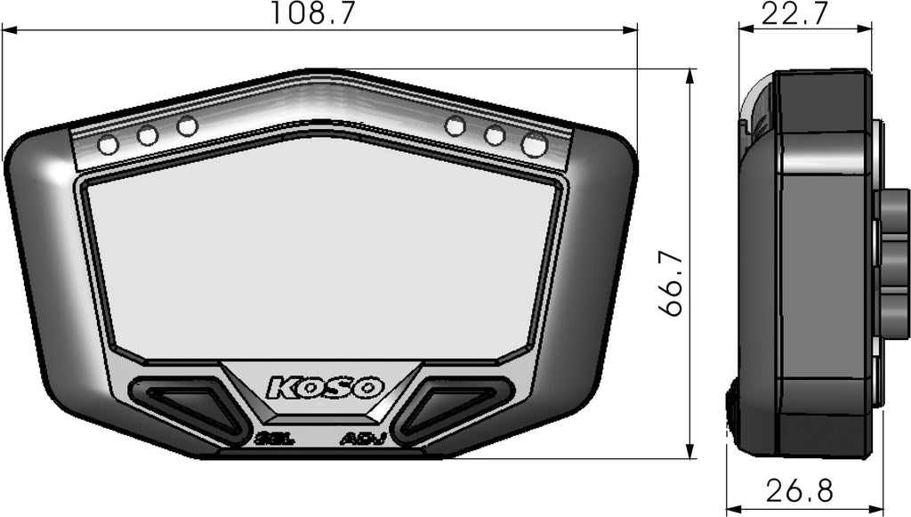 KOSO X-2 BOOST GAUGE W/ AIR/FUEL RATIO AND TEMPERATURE BA029001-atv motorcycle utv parts accessories gear helmets jackets gloves pantsAll Terrain Depot
