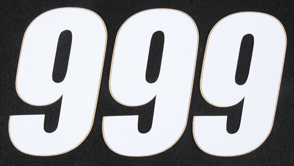 D'COR NUMBER 9 WHITE 4" 3/PK 45-14-9