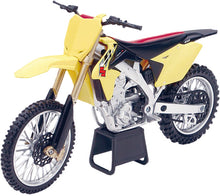 Load image into Gallery viewer, NEW-RAY REPLICA 1:12 RACE BIKE 14 SUZUKI RMZ4540 YELLOW 57643