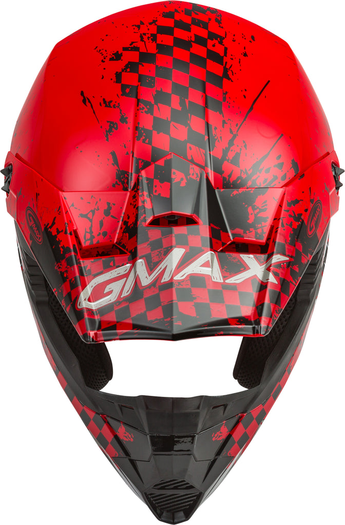 GMAX YOUTH MX-46Y OFF-ROAD ANIM8 HELMET RED/BLACK/SILVER YM G3461371