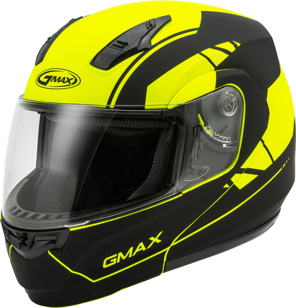 GMAX MD-04 MODULAR ARTICLE HELMET MATTE HI-VIS/BLACK 2X G1042748