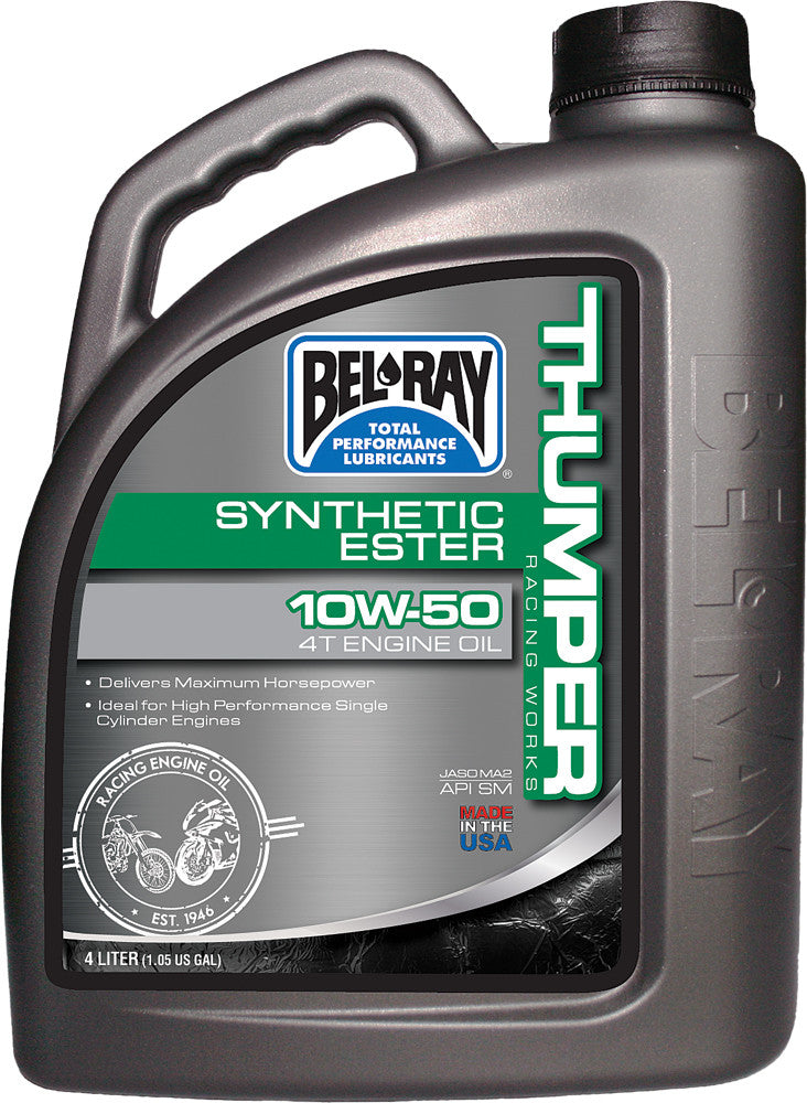 BEL-RAY THUMPER SYNTHETIC ESTER 4T ENGINE OIL 10W-50 4L 99550-B4LW