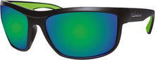 Load image into Gallery viewer, BOMBER HUB BOMB EYEWEAR MATTE BLACK W/GREEN MIRROR LENS HB103-GM-GF