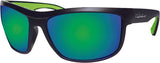 BOMBER HUB BOMB EYEWEAR MATTE BLACK W/GREEN MIRROR LENS HB103-GM-GF