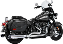 Load image into Gallery viewer, FREEDOM COMBAT DUALS 4.5" CHROME W/BLACK SCULPTD TIP M8 SOFTAIL HD00804