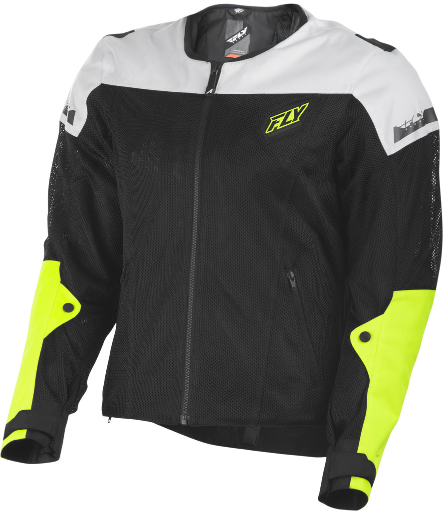 FLY RACING FLUX AIR MESH JACKET BLACK/HI-VIS XL #6179 477-4075~5